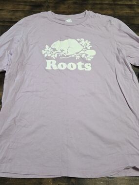 Roots White Logo Lilac Tee